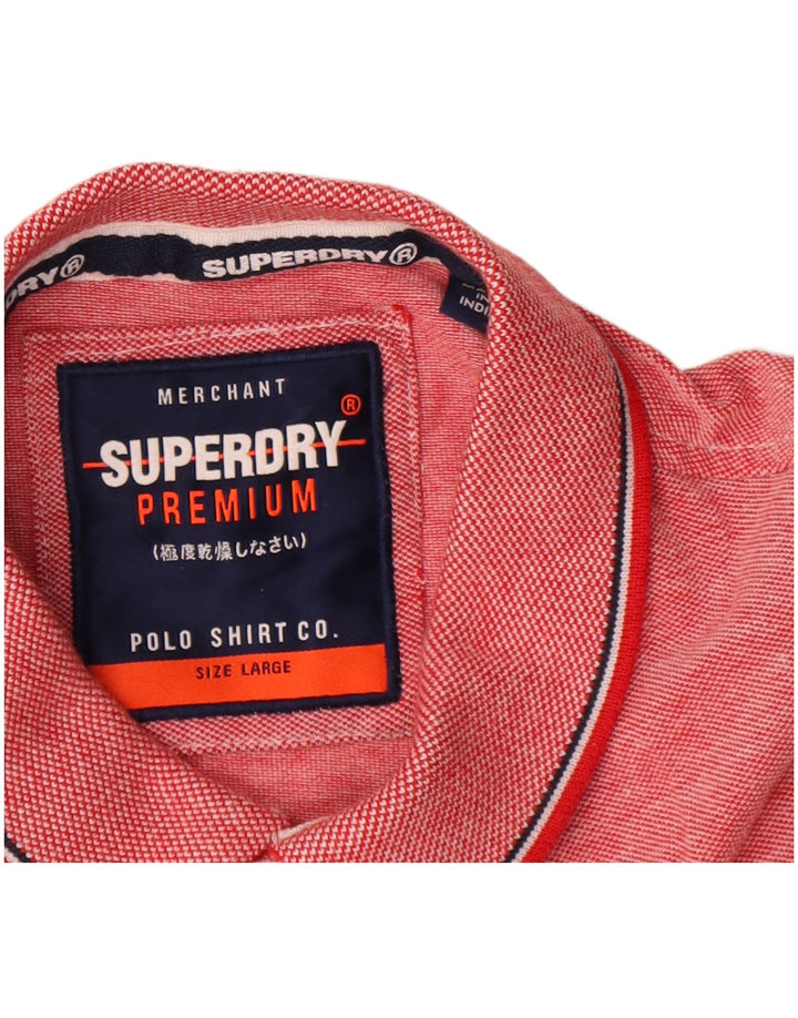 Мужская рубашка-поло Superdry, большой красный хлопок с крапинками