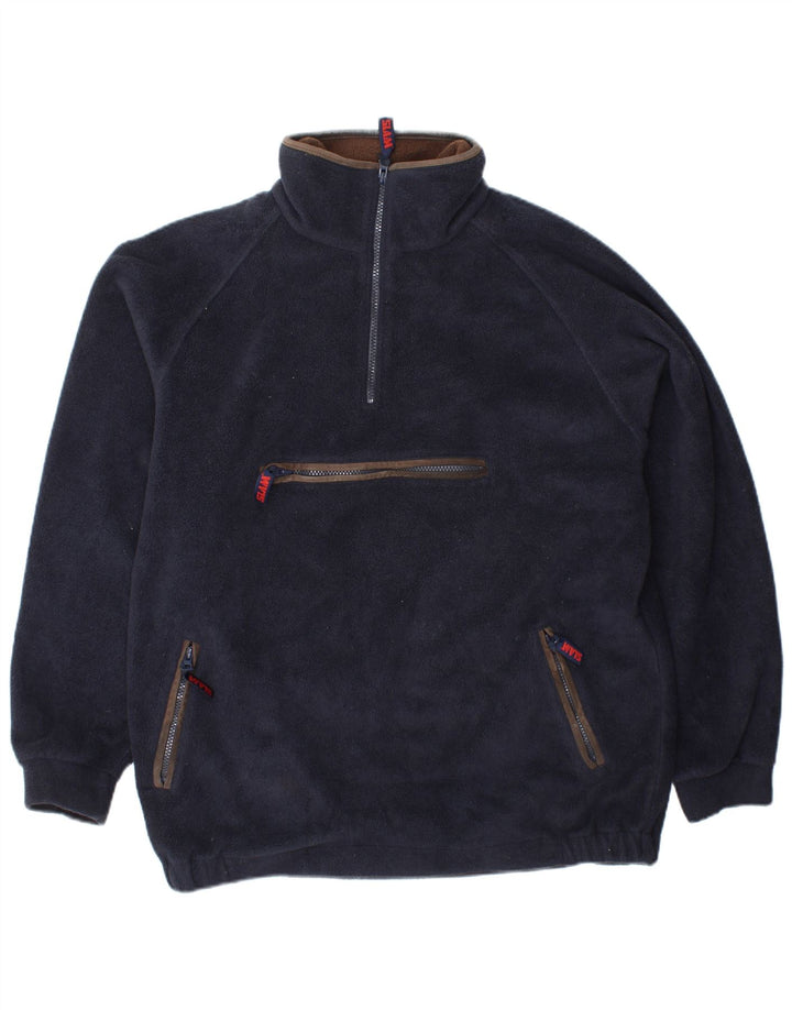Мужской флисовый джемпер SLAM с воротником на молнии, маленький темно-синий, полиэстер