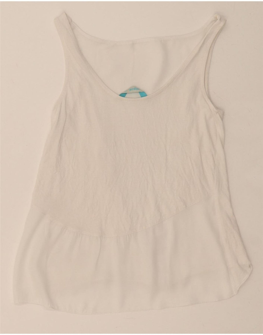 DESIGUAL Womens Vest Top UK 8 Small White Vintage Desigual and Second-Hand Desigual from Messina Hembry 