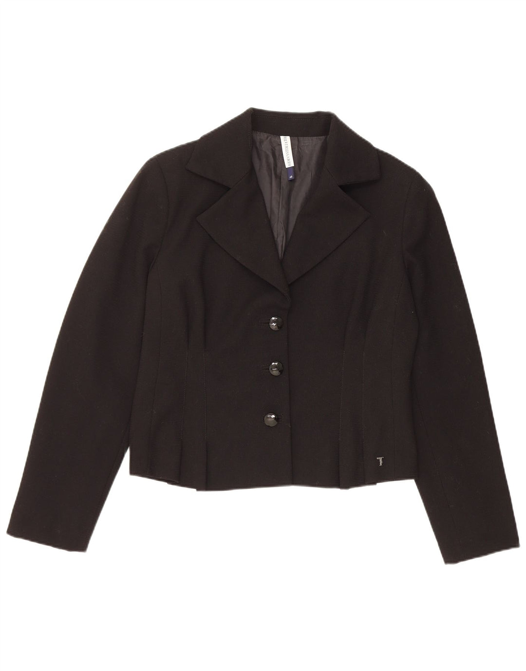 Trussardi Женский пиджак на 3 пуговицах IT 48 XL Черный Полиэстер