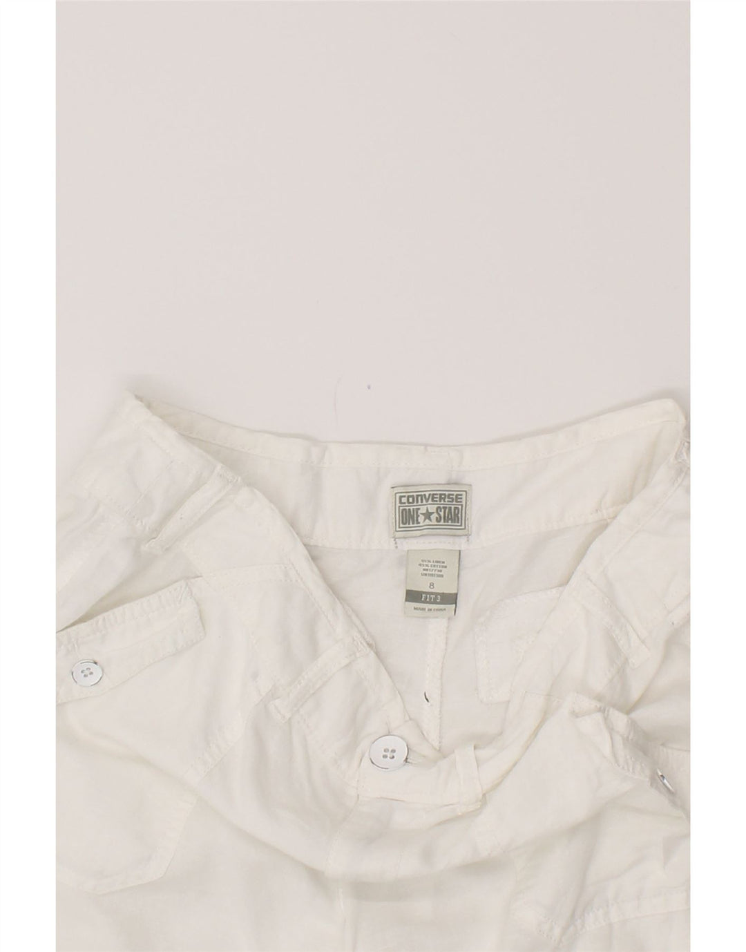 Женские повседневные шорты CONVERSE US 8 Medium W34, белые льняные шорты