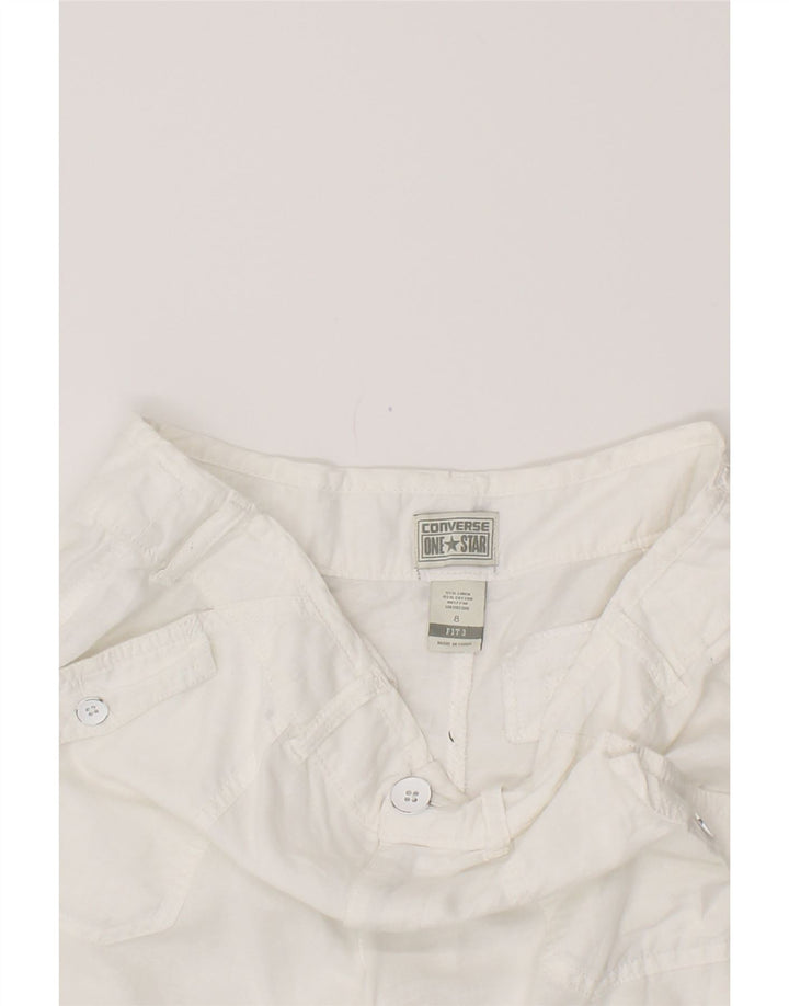 Женские повседневные шорты CONVERSE US 8 Medium W34, белые льняные шорты