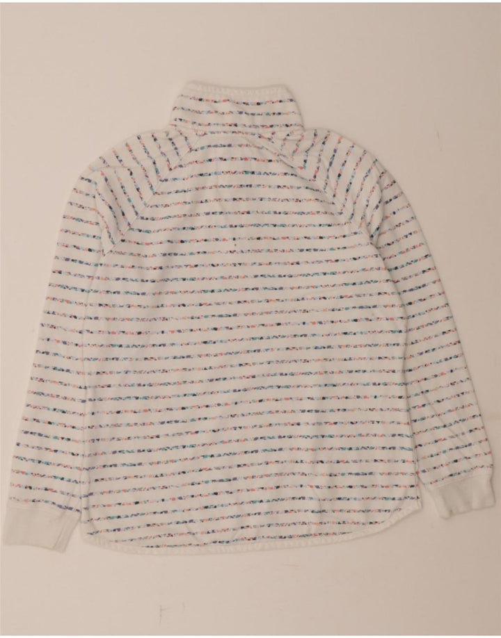 CREW CLOTHING Womens Oversized Sweatshirt Jumper UK 10 Small White Striped Vintage Crew Clothing and Second-Hand Crew Clothing from Messina Hembry 