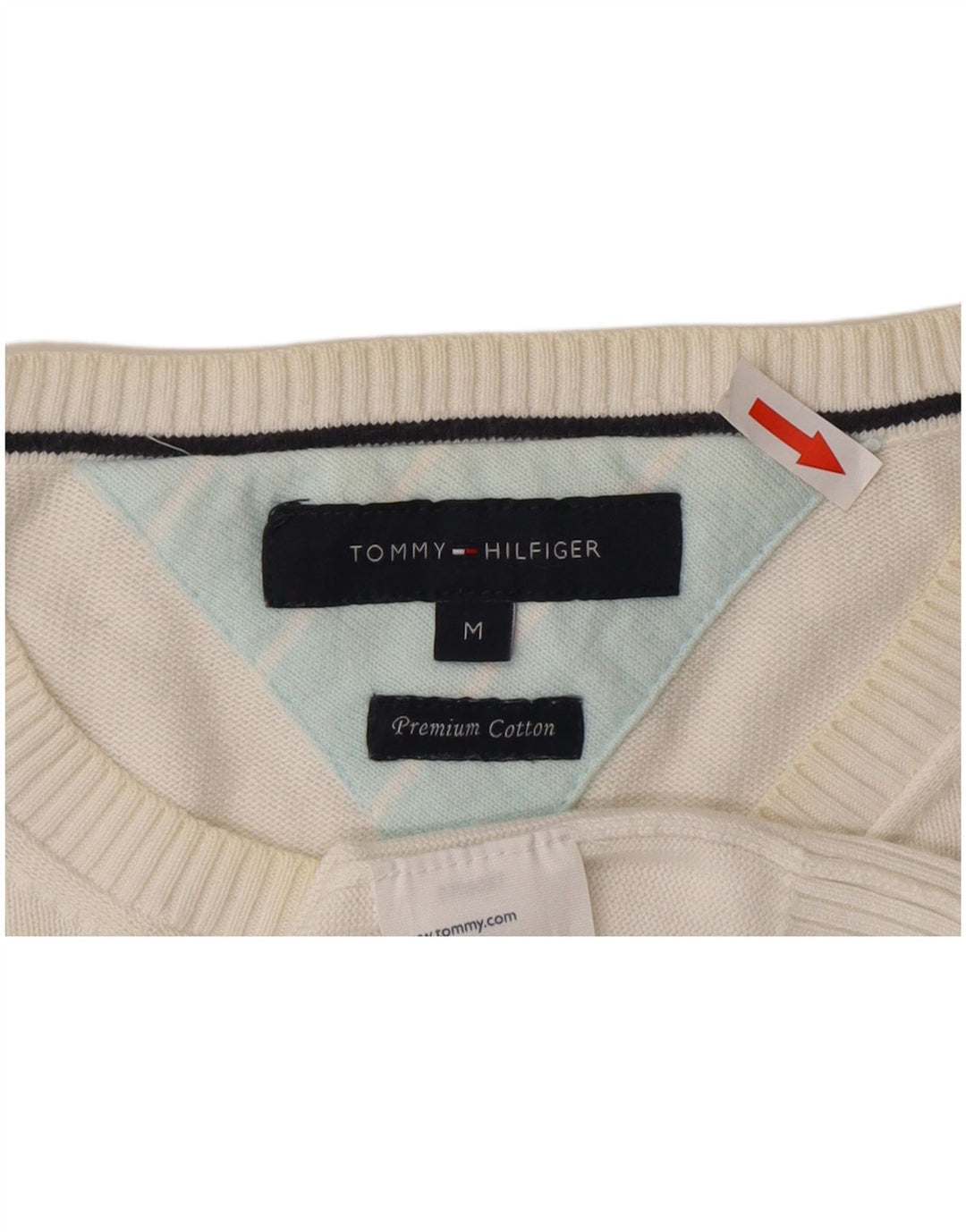 Мужской джемпер с круглым вырезом Tommy Hilfiger, средний белый хлопковый свитер