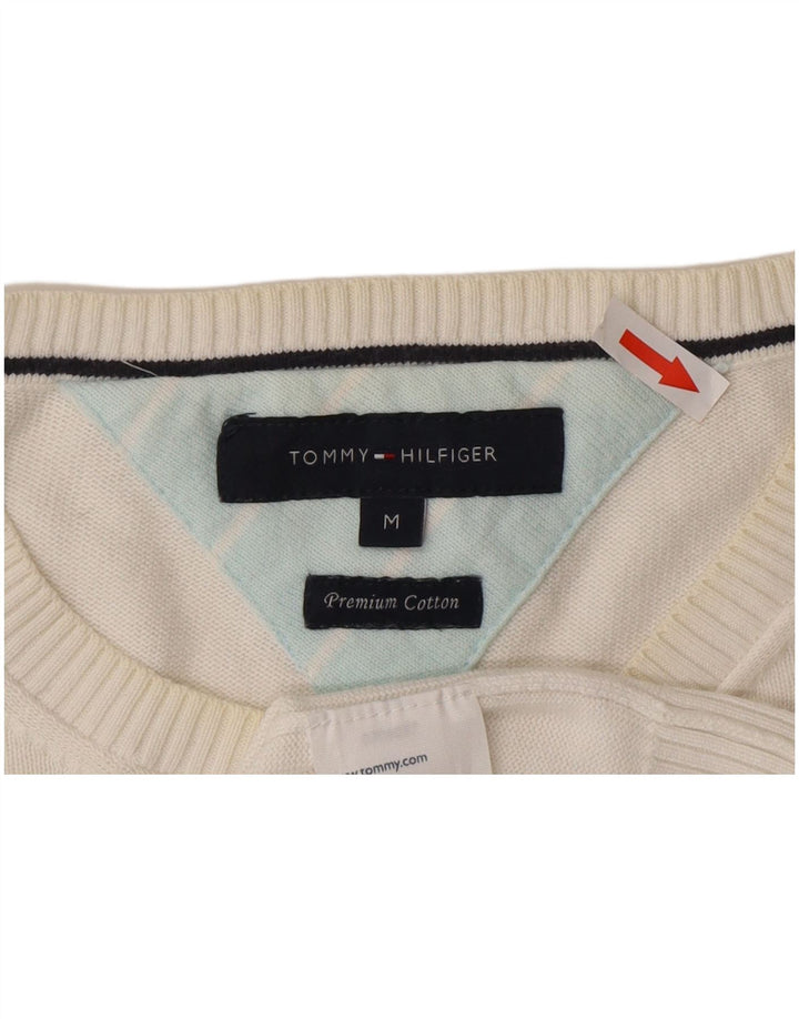 Мужской джемпер с круглым вырезом Tommy Hilfiger, средний белый хлопковый свитер