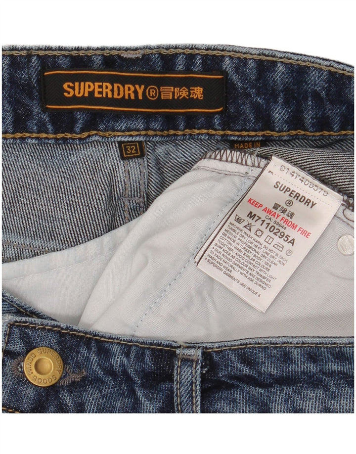 Мужские джинсовые шорты Superdry W32, хлопковые, среднего синего цвета