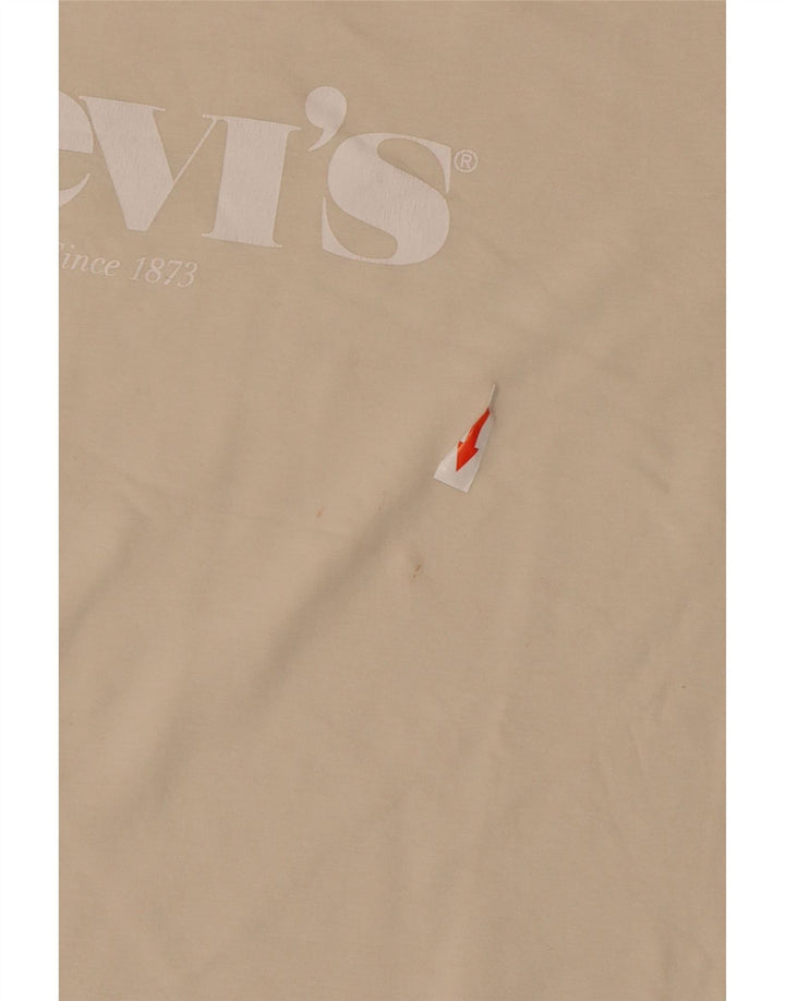 Женская футболка с рисунком Levi's, большой размер, бежевый хлопок