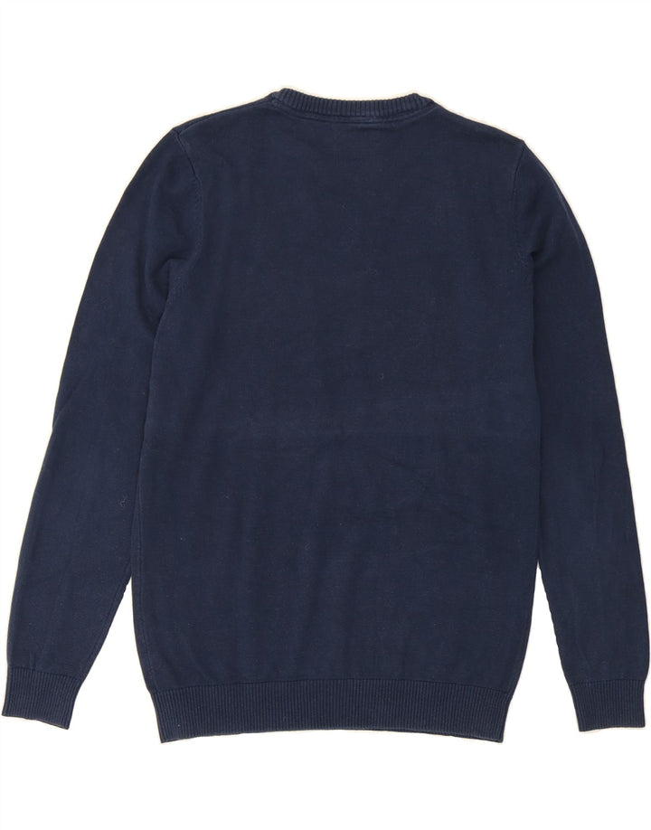 JACK & JONES Mens Crew Neck Jumper Sweater Medium Navy Blue Vintage Jack & Jones and Second-Hand Jack & Jones from Messina Hembry 