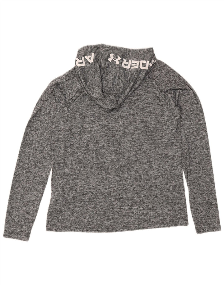 Мужской топ Under Armour с капюшоном и графикой, длинными рукавами, средний серый, в крапинку