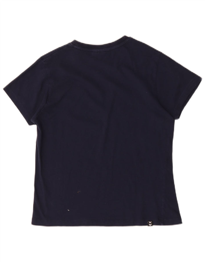 Женская футболка с рисунком Hummel Top UK 14 Medium Navy Blue