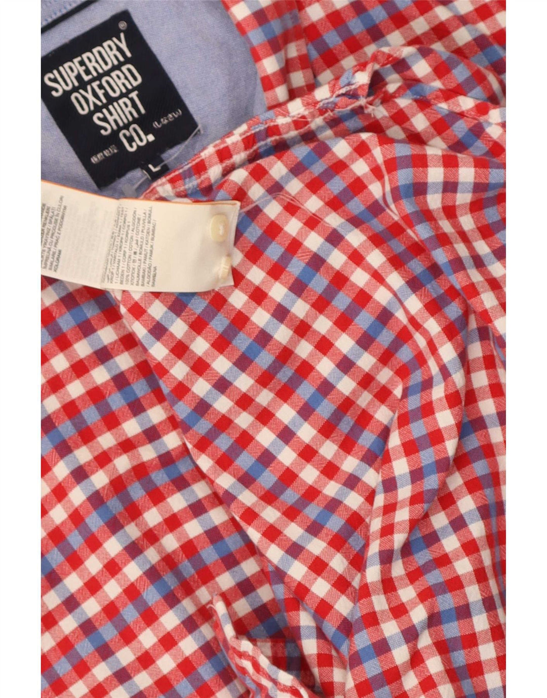 Мужская рубашка с коротким рукавом Superdry, большая красная хлопковая клетка в мелкую клетку