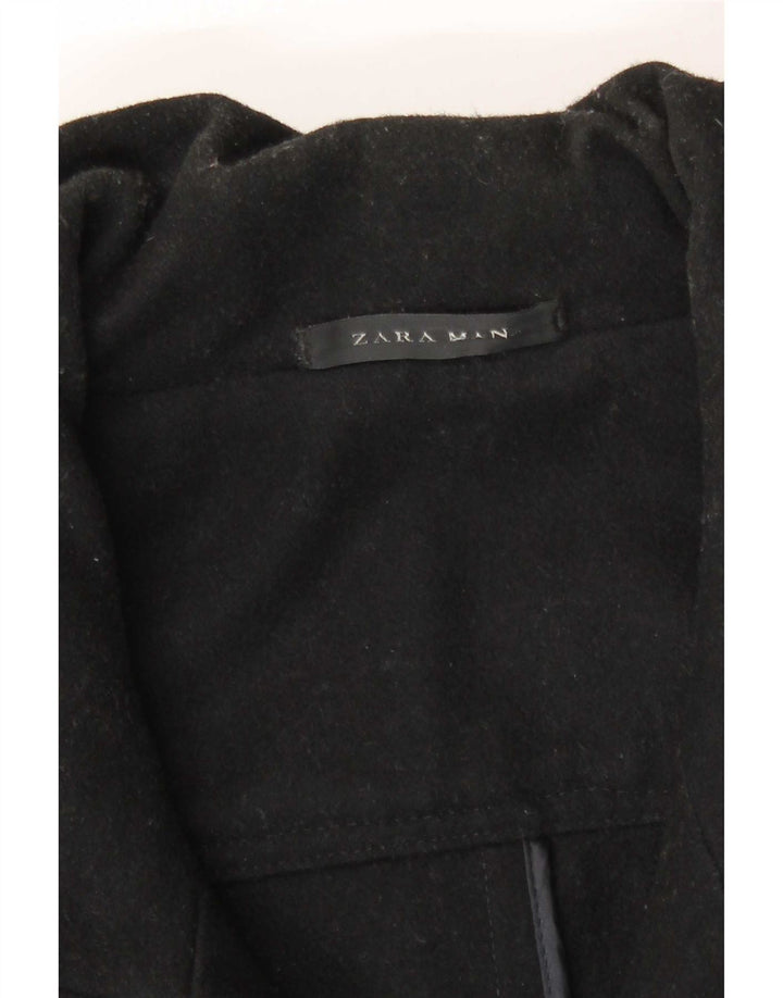Мужское пальто Zara UK 36, маленькое черное шерстяное пальто