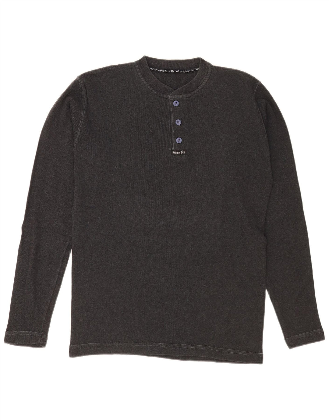 Мужской топ Wrangler из хлопка с длинным рукавом среднего серого цвета
