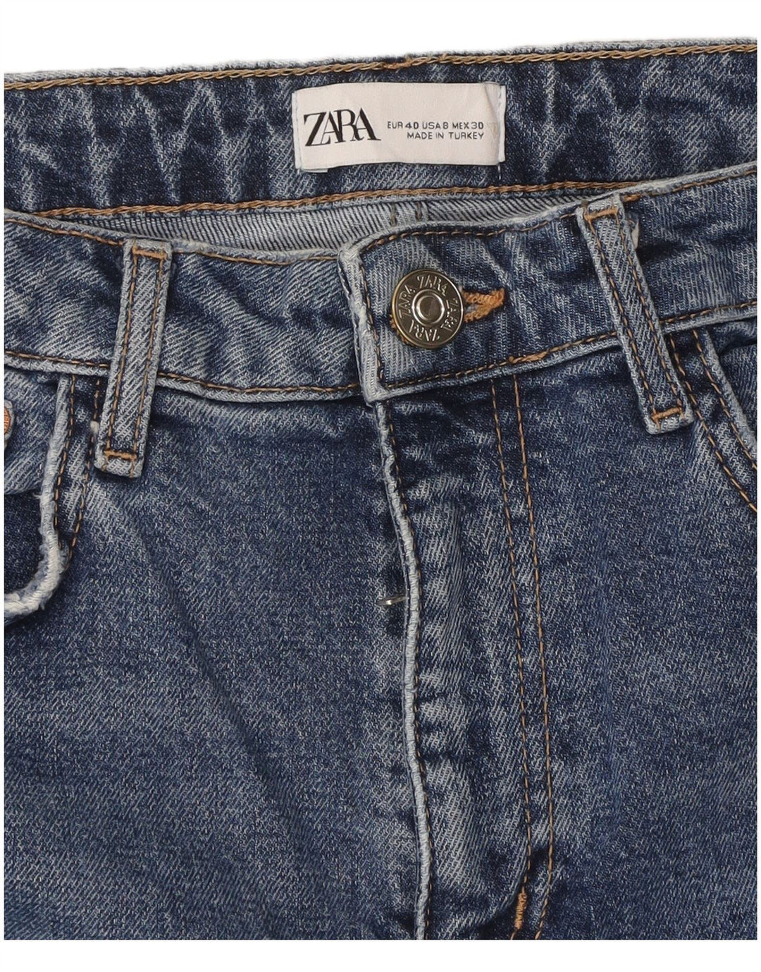 Женские потертые узкие джинсы ZARA EU 40 Medium W30 L26 Синие