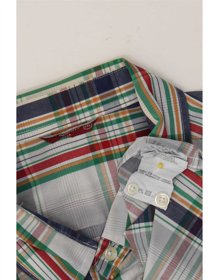 Carrera Мужская рубашка с коротким рукавом 2XL, белая клетка, хлопок
