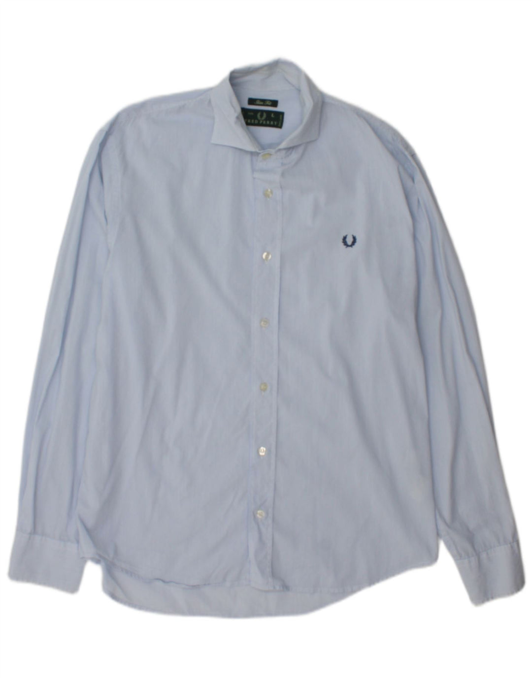 Мужская рубашка узкого кроя Fred Perry, большая синяя хлопковая полоска