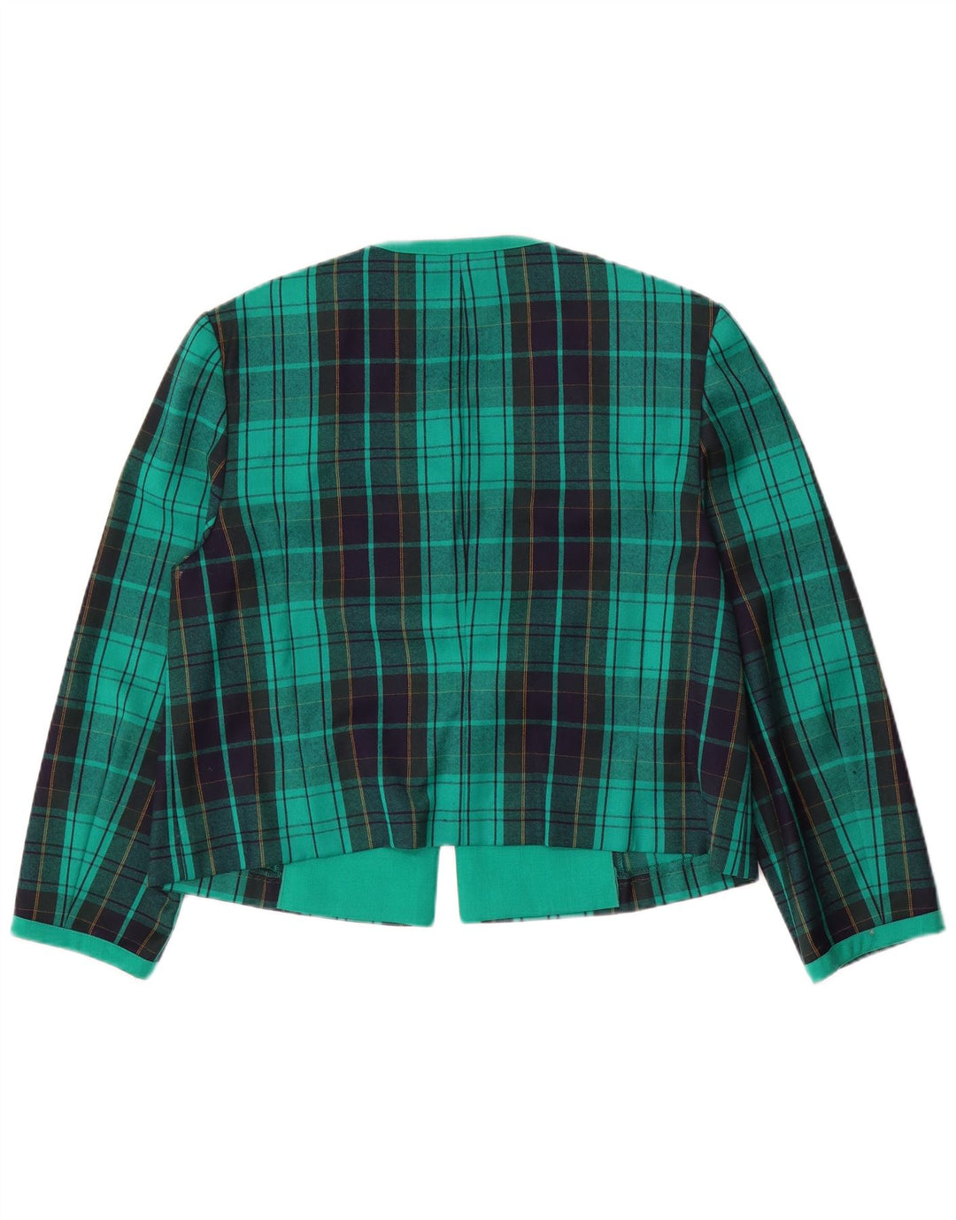 Женский пиджак Fink UK 18 XL из натуральной шерсти в зеленую клетку