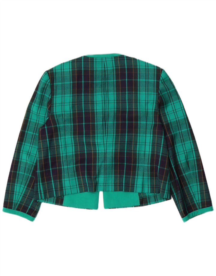 Женский пиджак Fink UK 18 XL из натуральной шерсти в зеленую клетку