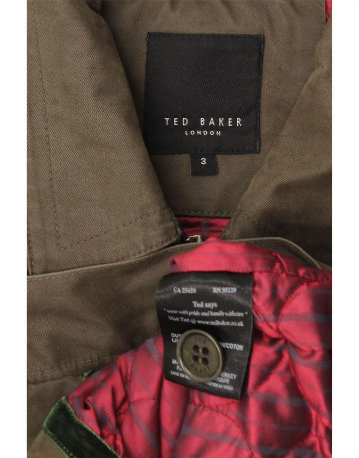 Мужская куртка-бомбер Ted Baker, размер 3, средний цвет хаки, хлопок
