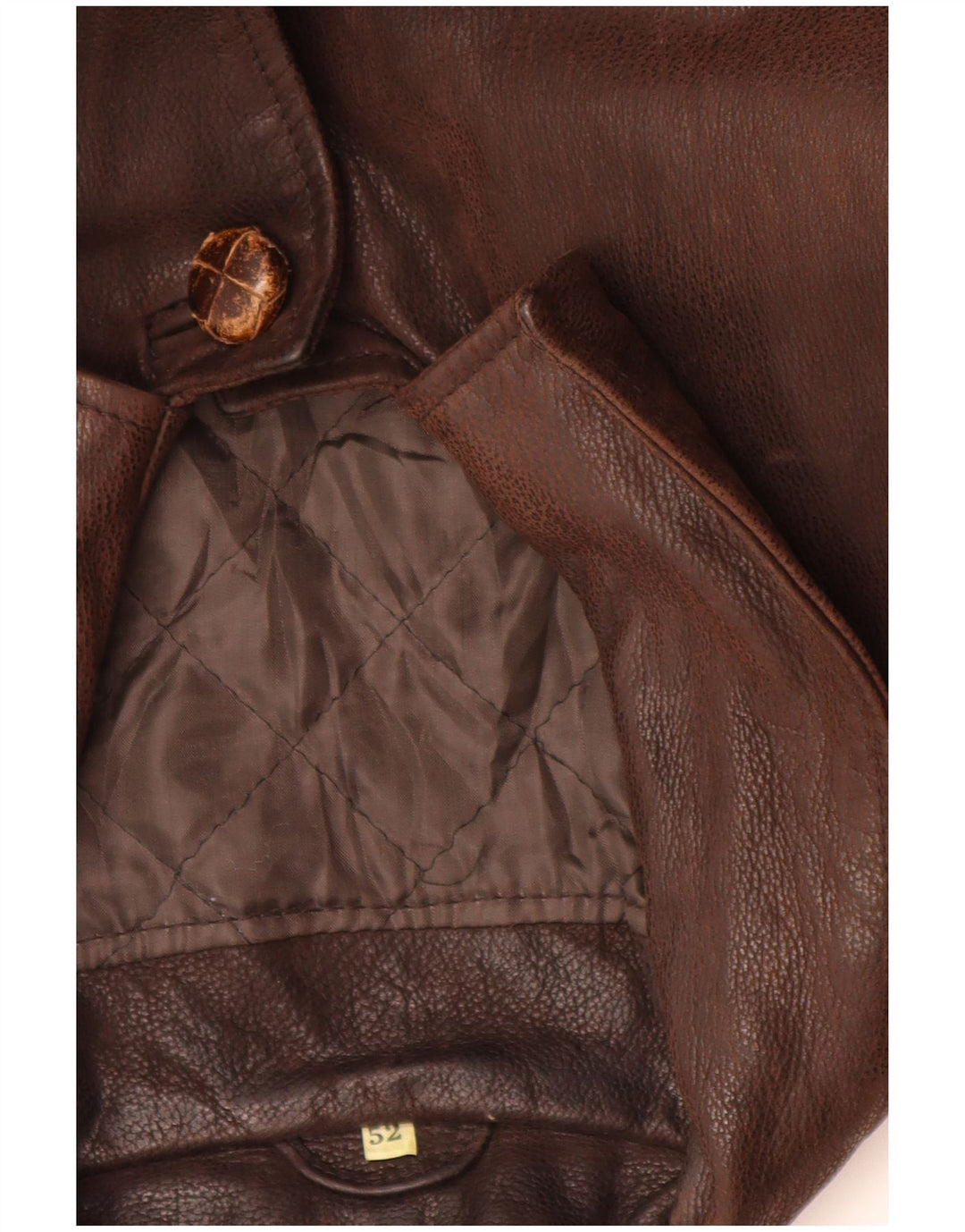 VINTAGE Мужская кожаная куртка IT 52 XL Коричневая кожа