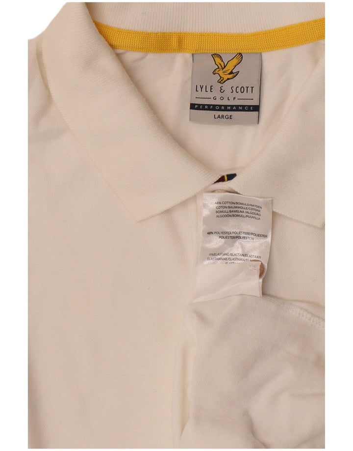 Мужская рубашка-поло с рисунком Lyle & Scott, большая белая хлопковая ткань