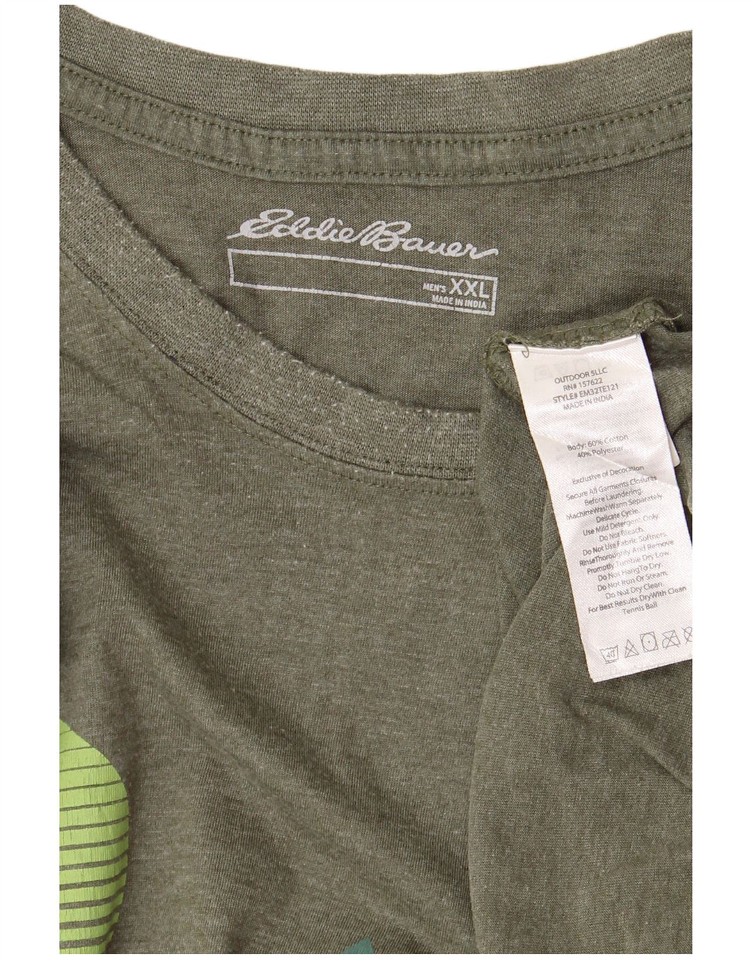 Мужская футболка с рисунком Eddie Bauer, 2XL, хаки, хлопок