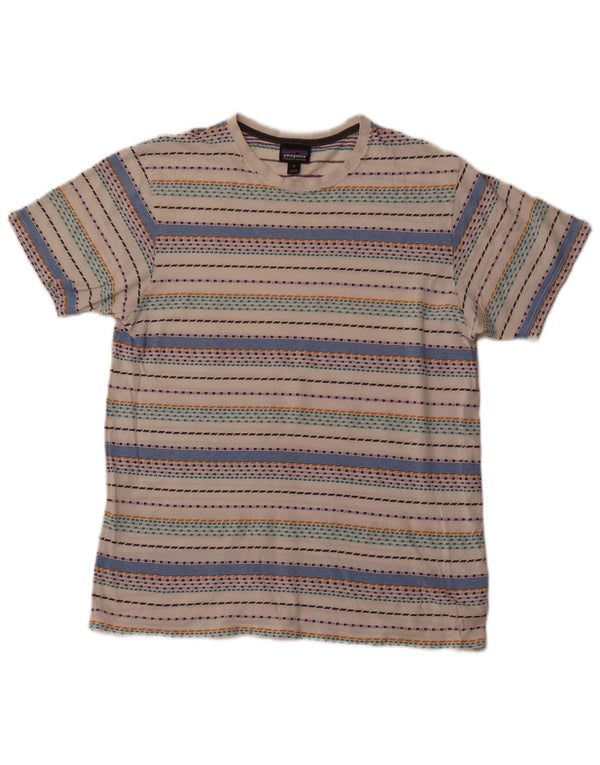 Мужская футболка Patagonia Top Medium Off White Striped Cotton