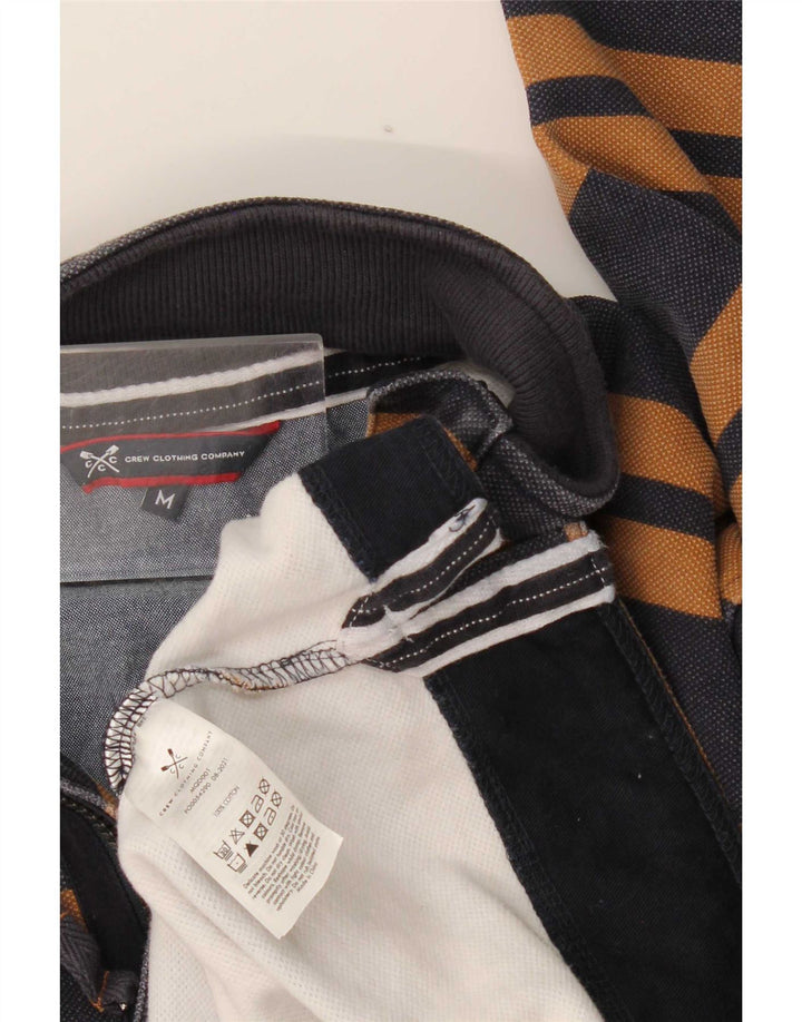 Crew Clothing Мужской свитшот с воротником на молнии, джемпер среднего размера, темно-синий в полоску