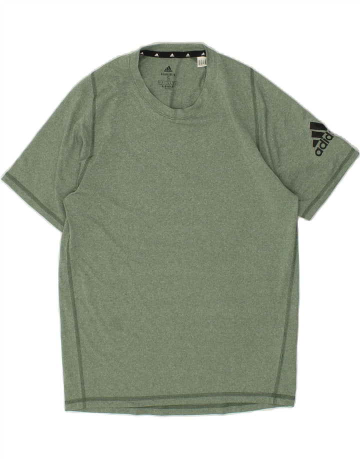 ADIDAS Mens Aeroready T-Shirt Top Small Green Flecked Polyester Vintage Adidas and Second-Hand Adidas from Messina Hembry 