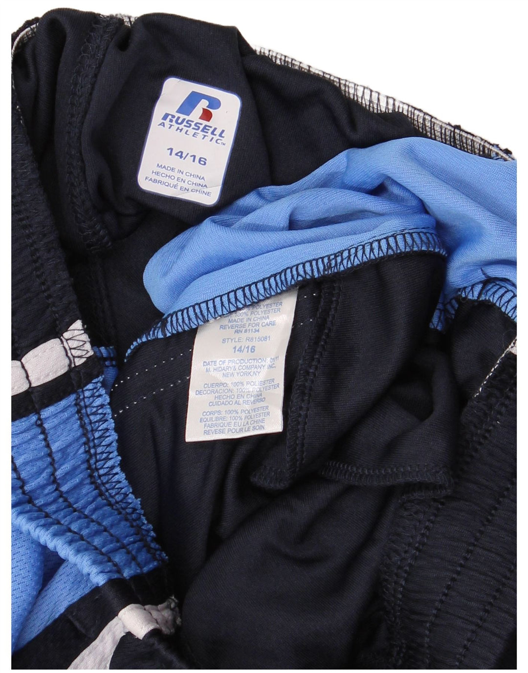 Спортивные шорты RUSSELL ATHLETIC для мальчиков 14–15 лет, темно-синие с цветными блоками