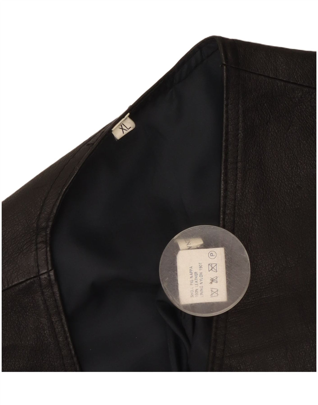 Винтажный мужской кожаный жилет XL, черный кожаный