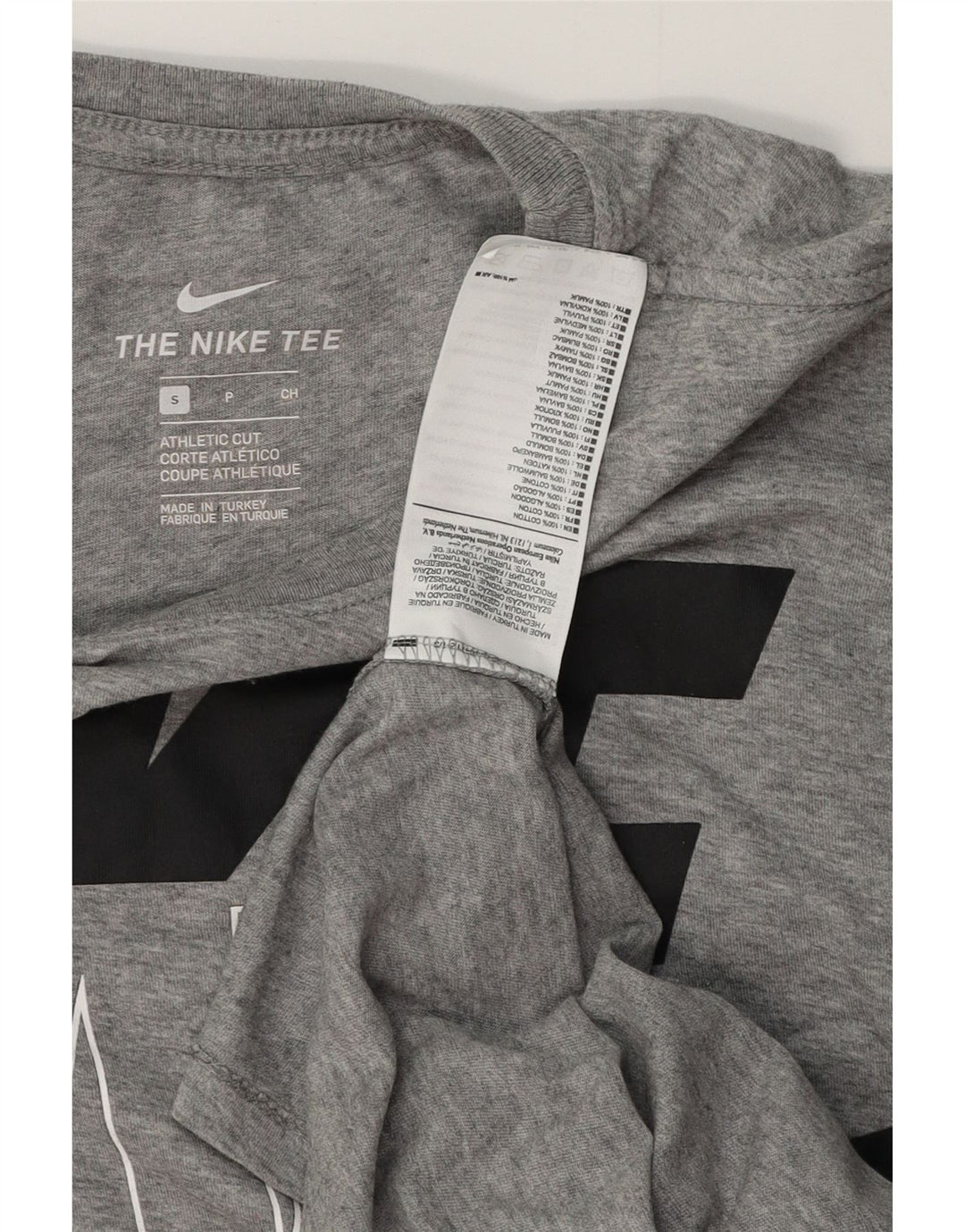 Мужская футболка с рисунком NIKE Athletic Fit, маленький серый хлопковый топ