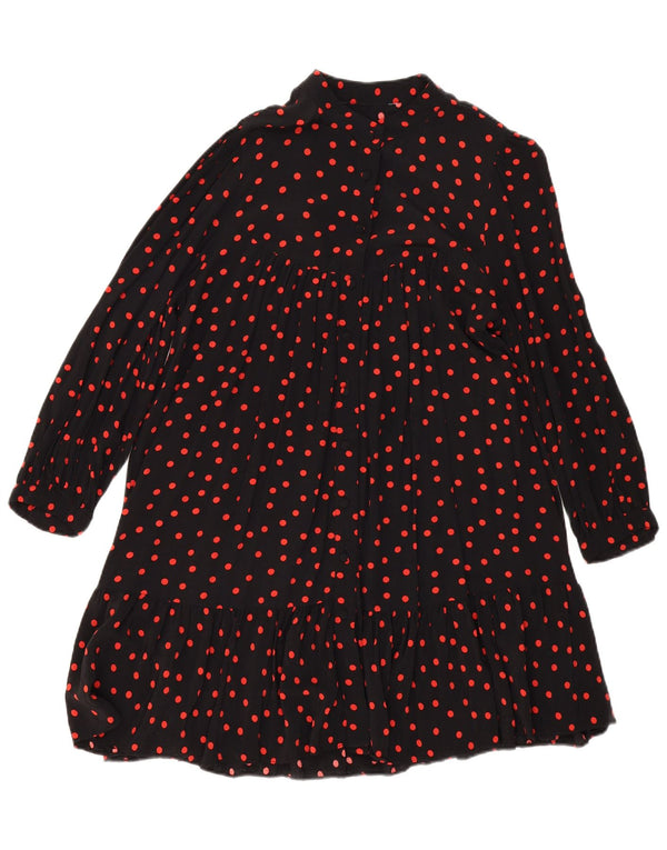 Винтажное женское многоярусное платье UK 14, большое черное пятно