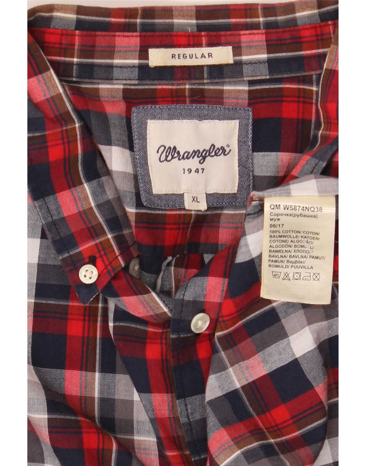Мужская фланелевая рубашка Wrangler XL в красную клетку из хлопка