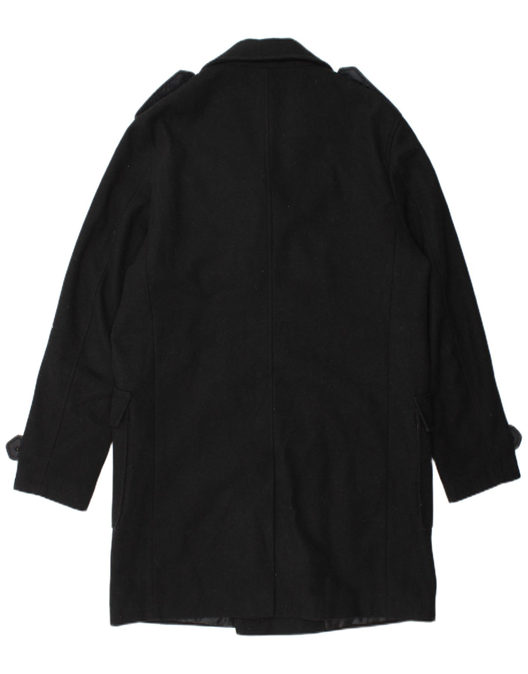 STANLEY ADAMS Мужское двубортное пальто в стиле милитари UK 40, большое черное