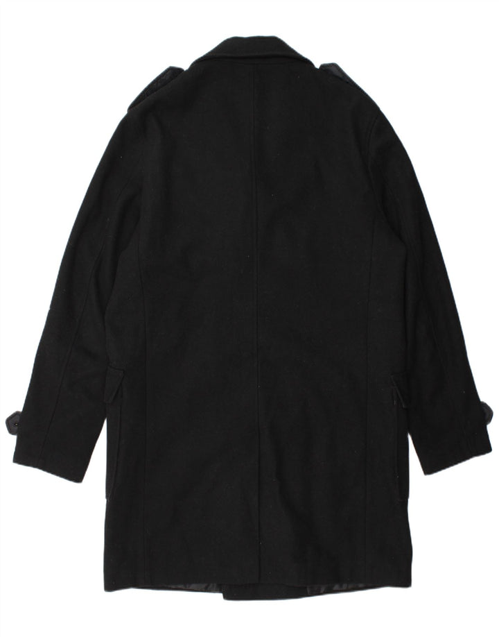 STANLEY ADAMS Мужское двубортное пальто в стиле милитари UK 40, большое черное