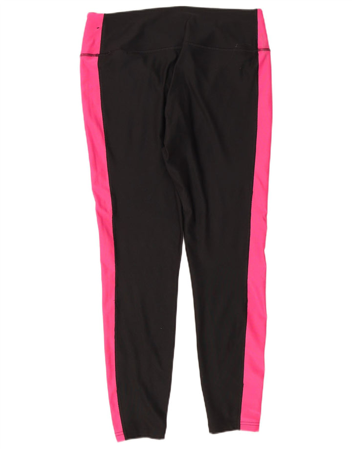 Женские леггинсы Nike Dri Fit UK 14, большие черные полиэстер с цветными блоками
