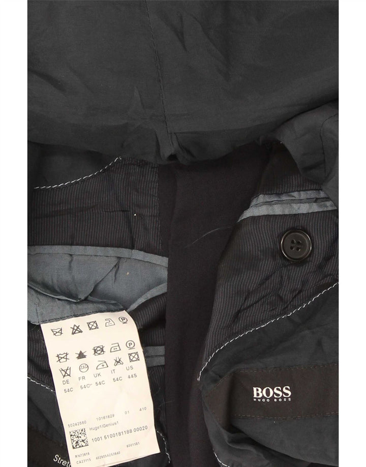 Мужской пиджак Hugo Boss с 2 пуговицами EU 54 2XL Темно-синий из натуральной шерсти