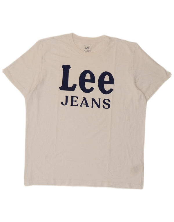 Мужская футболка с рисунком Lee Regular Fit, топ XL, белый хлопок