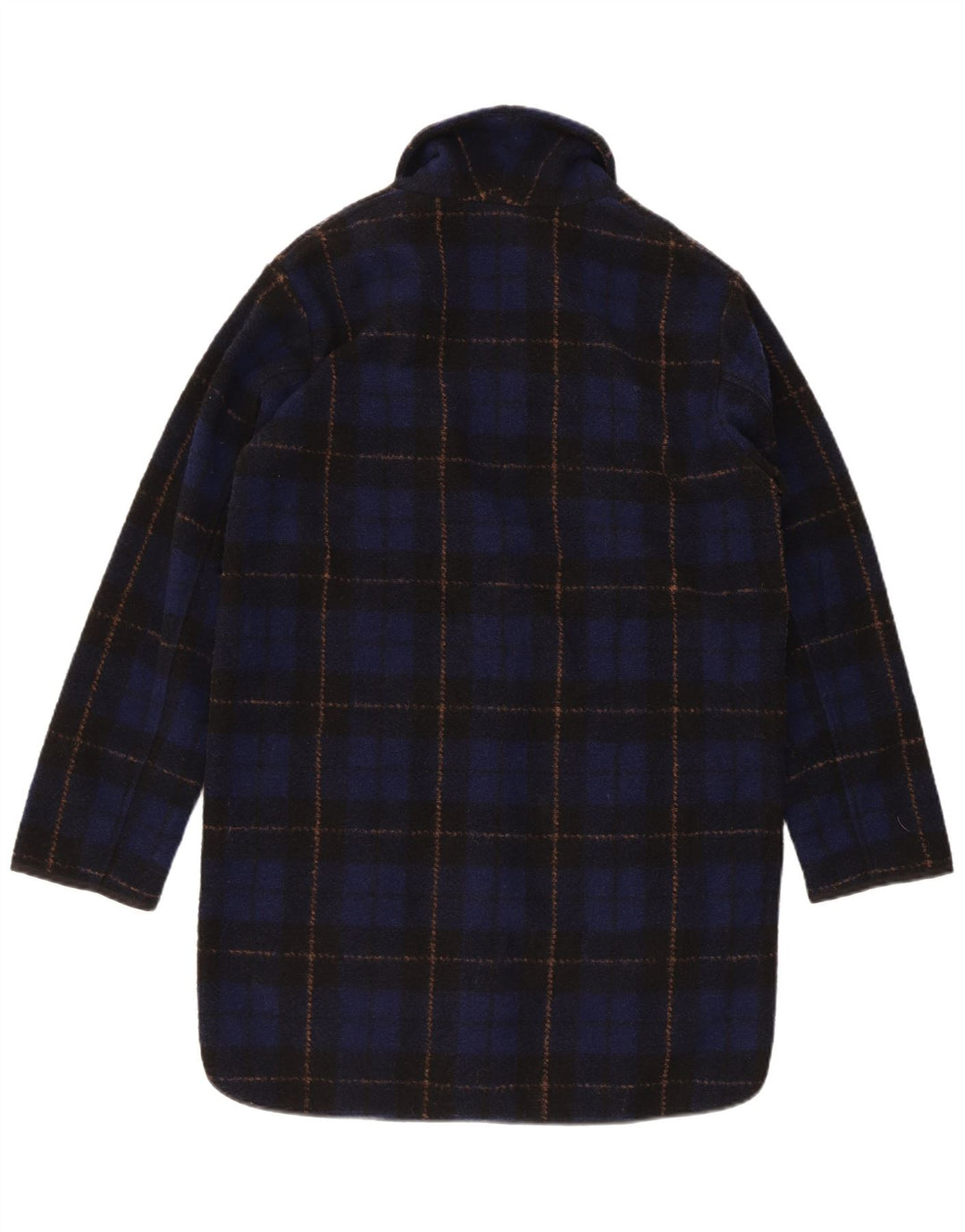 Женское пальто оверсайз Woolrich UK 6 XS темно-синего цвета в клетку из полиэстера