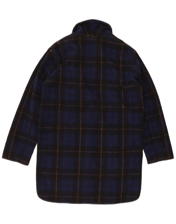 Женское пальто оверсайз Woolrich UK 6 XS темно-синего цвета в клетку из полиэстера