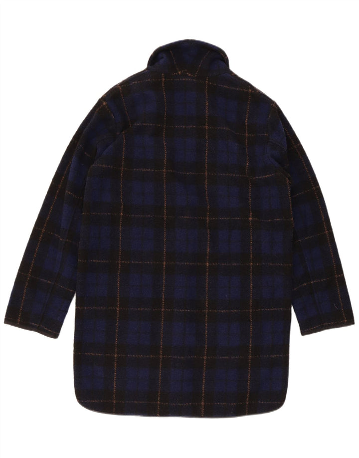 Женское пальто оверсайз Woolrich UK 6 XS темно-синего цвета в клетку из полиэстера