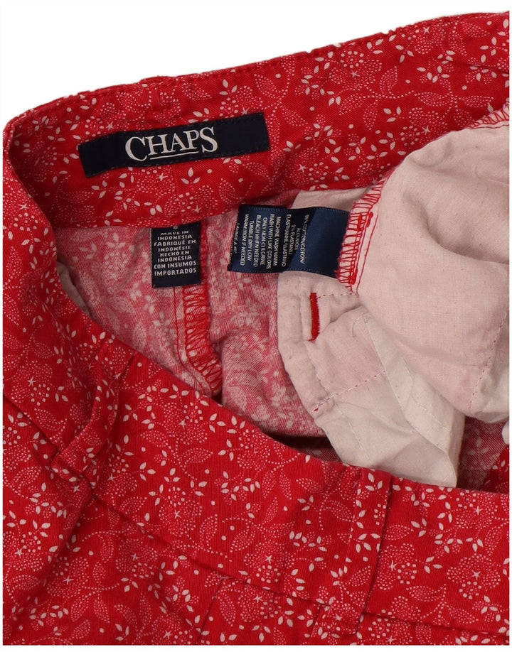 Женские шорты чинос Chaps US 8, средний размер W30, красный хлопок с цветочным принтом