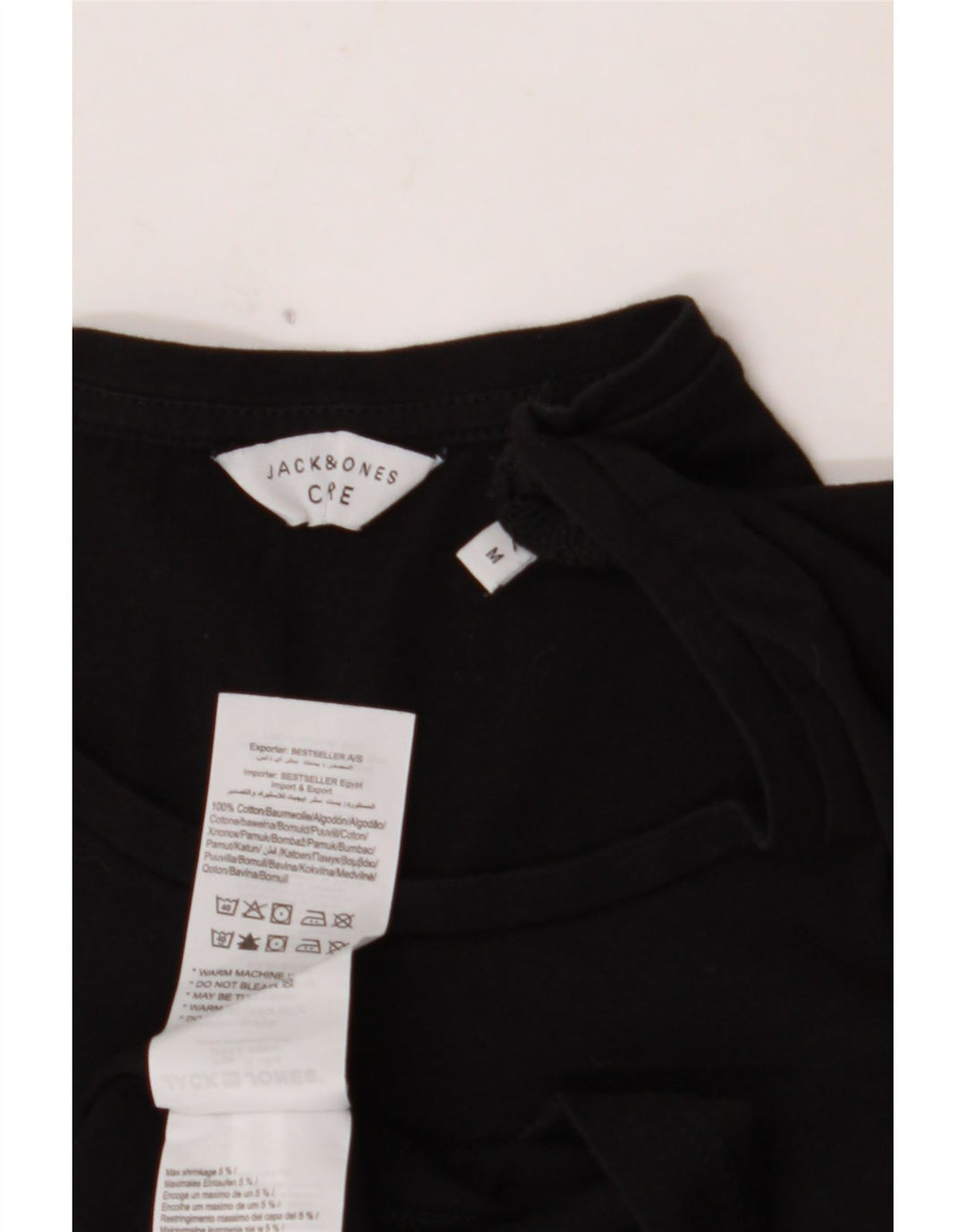 Мужская футболка с рисунком JACK & JONES, топ среднего размера, черный, хлопок