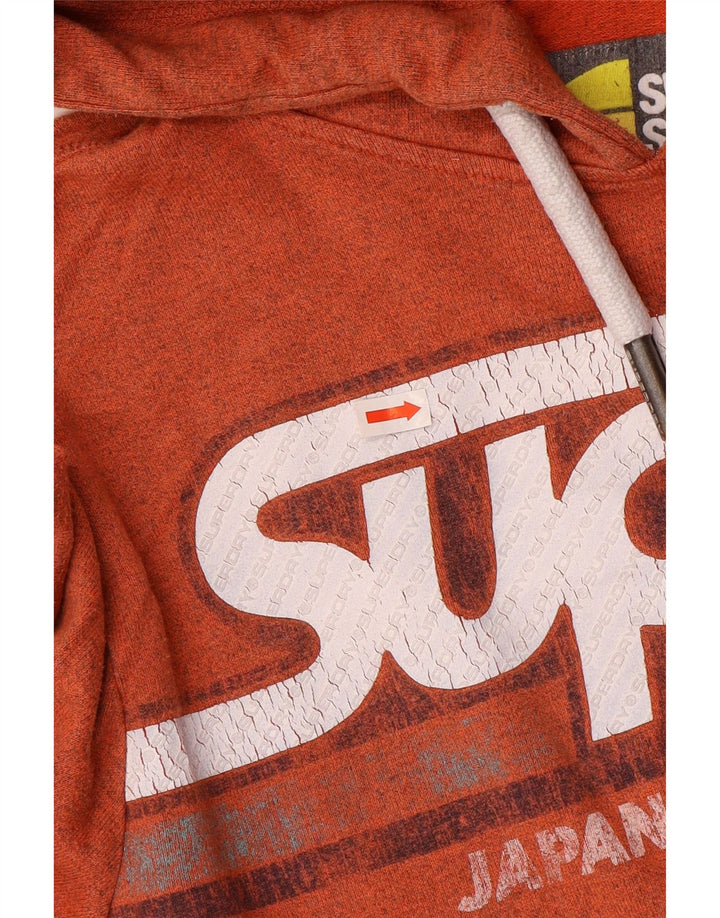 Мужской джемпер с капюшоном Superdry с рисунком, средний оранжевый, хлопок