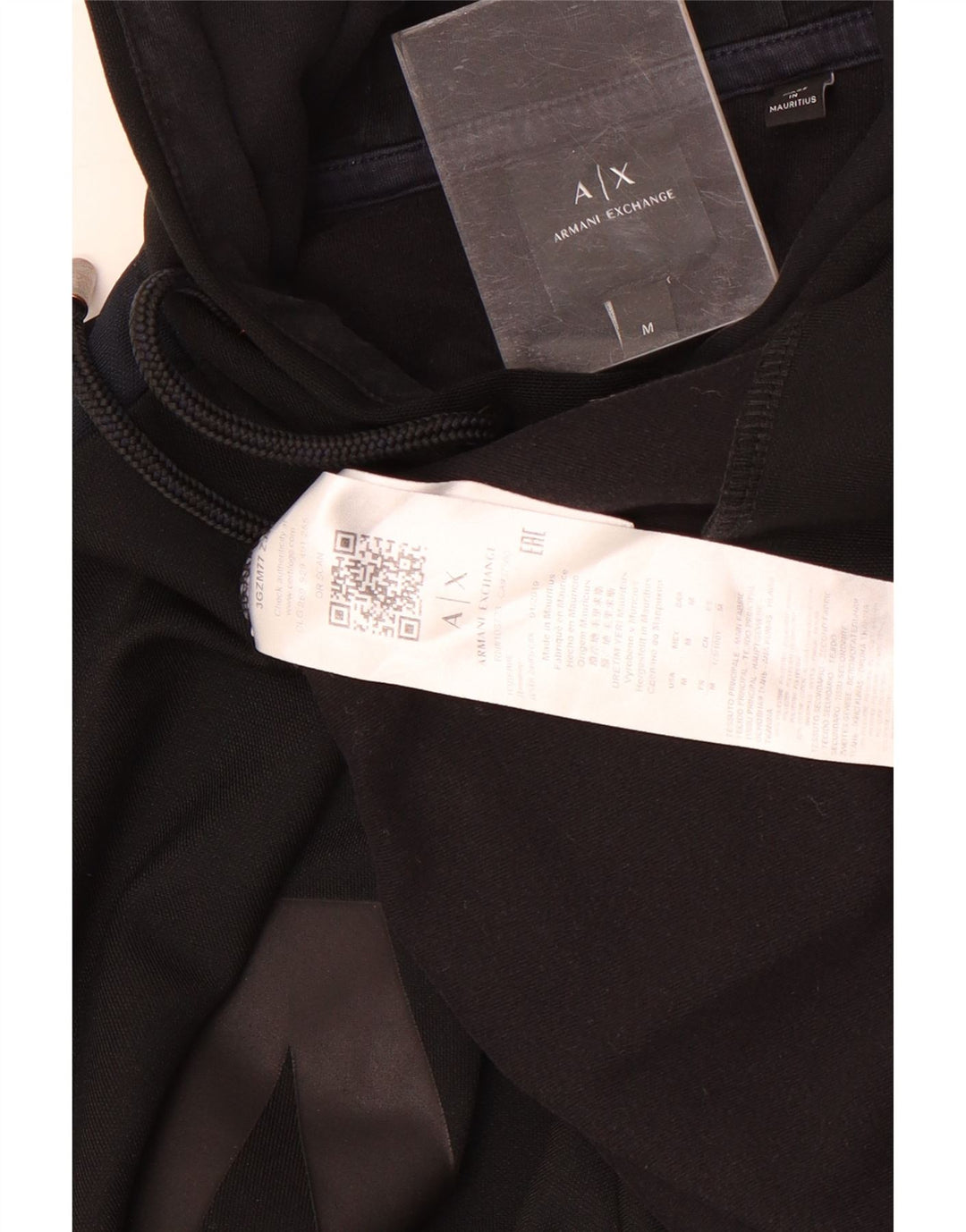 Мужской джемпер с капюшоном Armani Exchange, средний черный, полиэстер