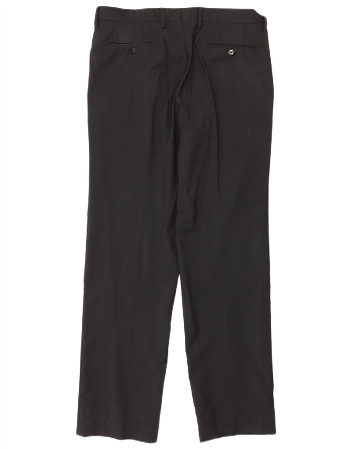 Мужские прямые костюмные брюки Calvin Klein IT 52 XL W36 L34 черные шерстяные