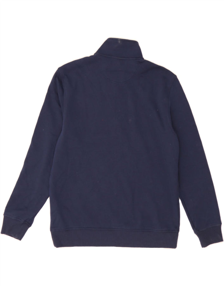 IZOD Mens Zip Neck Sweatshirt Jumper Medium Navy Blue Polyester Vintage Izod and Second-Hand Izod from Messina Hembry 