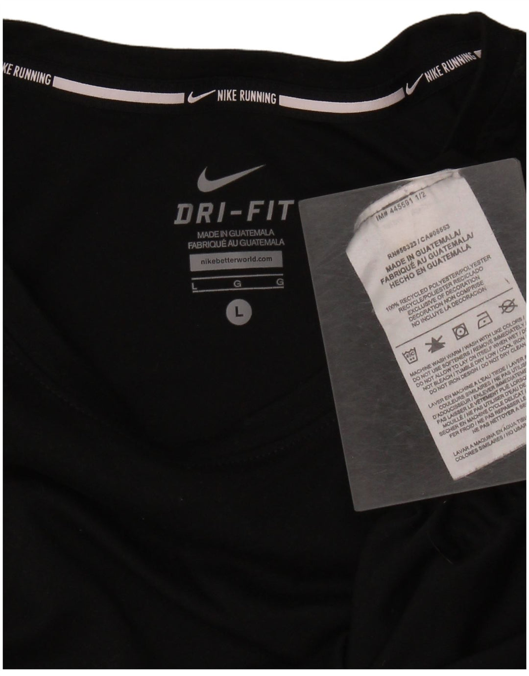 Женская футболка NIKE Dri Fit Top UK 14, большой черный полиэстер