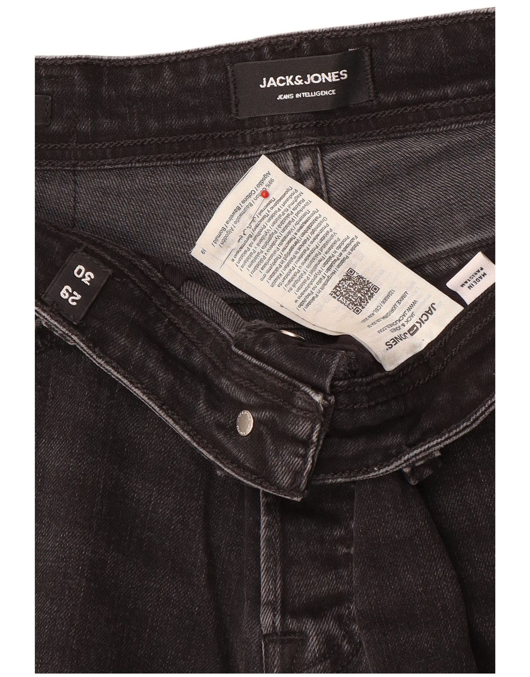 Мужские потертые узкие джинсы Jack & Jones W29 L30, черный хлопок